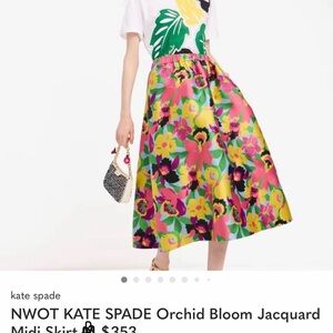 Kate Spade Colorful Floral Jacquard Skirt small spring pockets